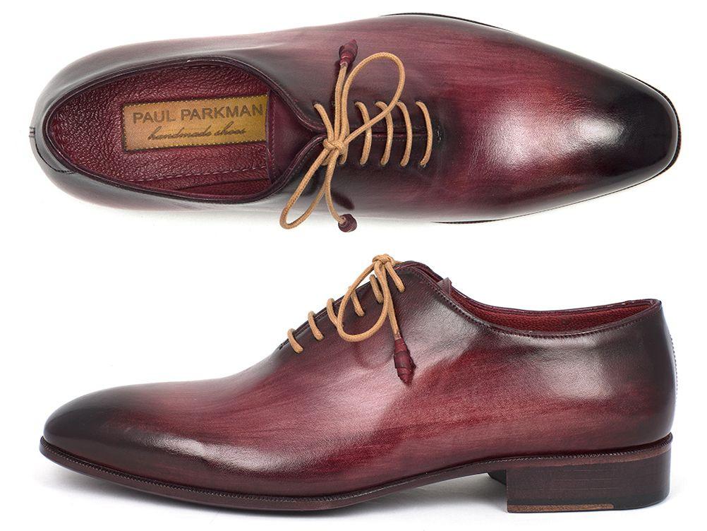 Paul Parkman ''DS65BUR'' Burgundy Genuine Leather Wholecut Plain Toe Oxfords Shoes.